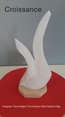 sculpture en sélénite de couleur translucide nommée `croissance` 