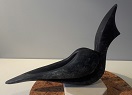 Sculpture en stéatite de couleur noire nommée `Proue de gondole`